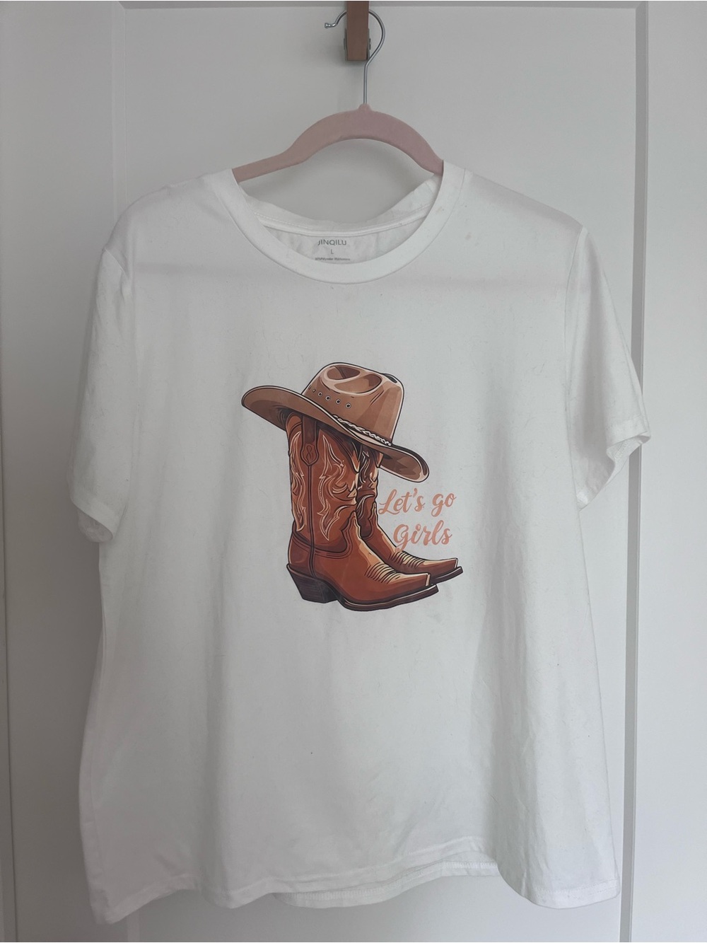 White Tee with Cowboy Boots & Hat Graphic
